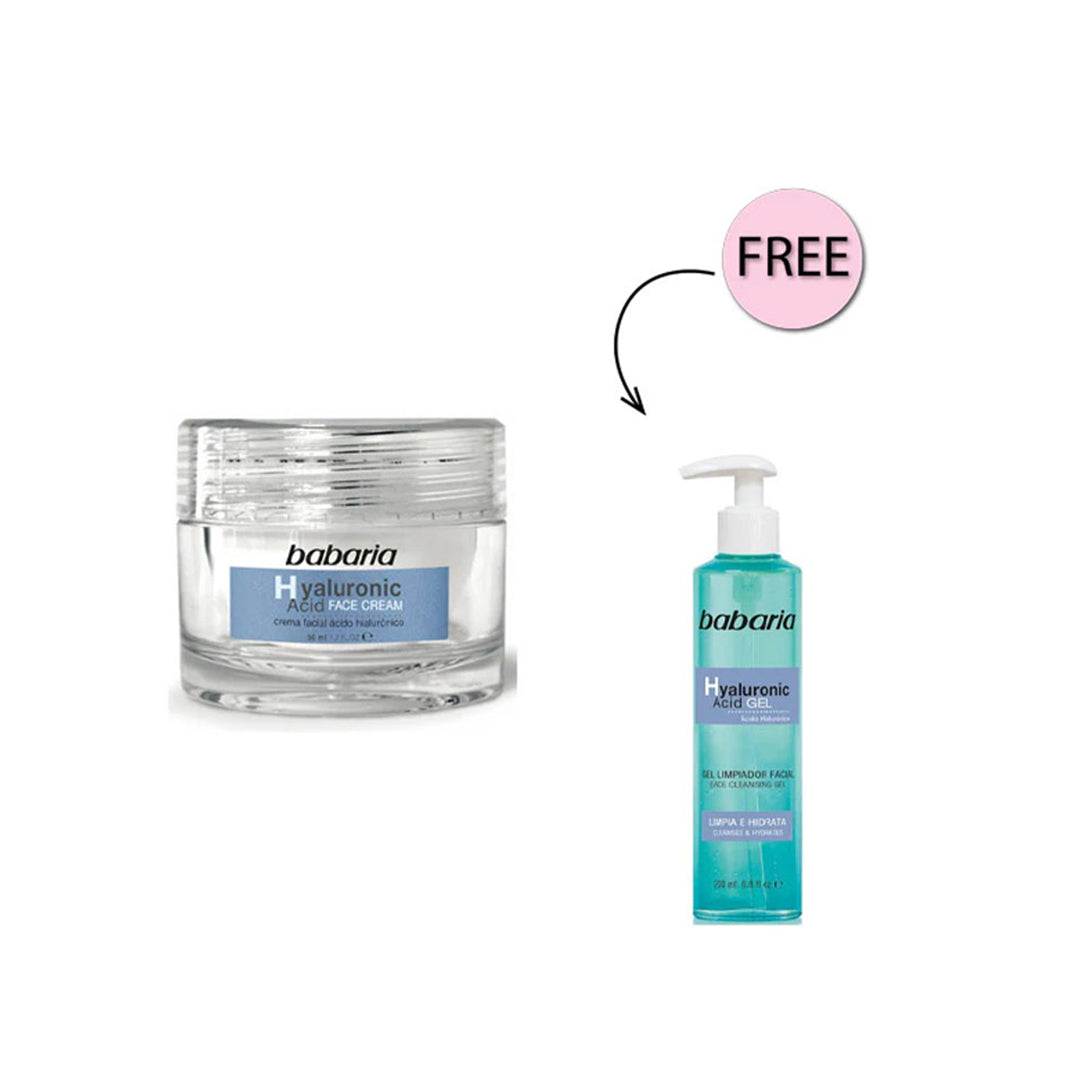 BABARIA HYALURONIC CREAM  & FACE CLEANSING GEL BAKEGE