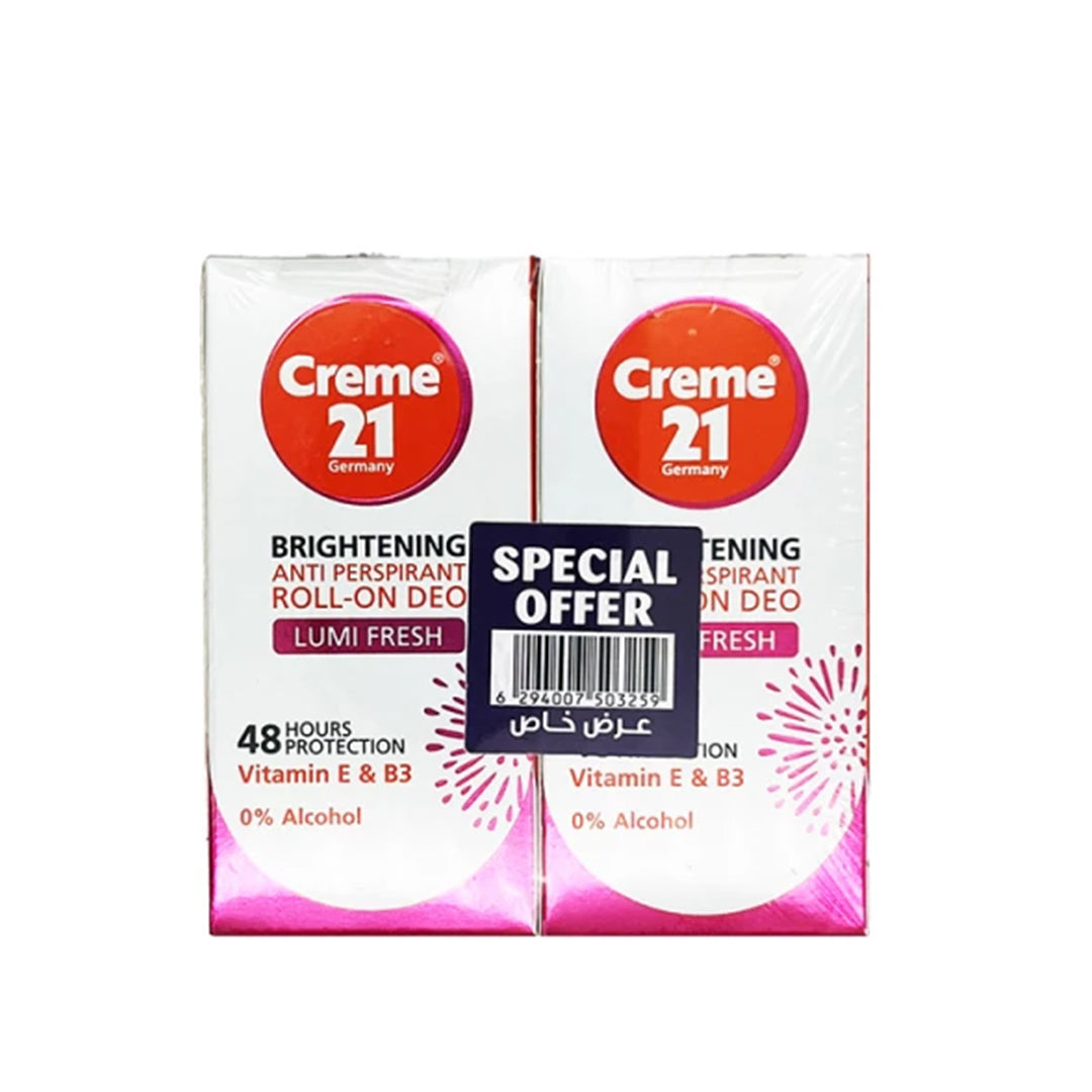 Crème 21 Lime Fresh Deodorant Roll On - 50ml - Pack of 2